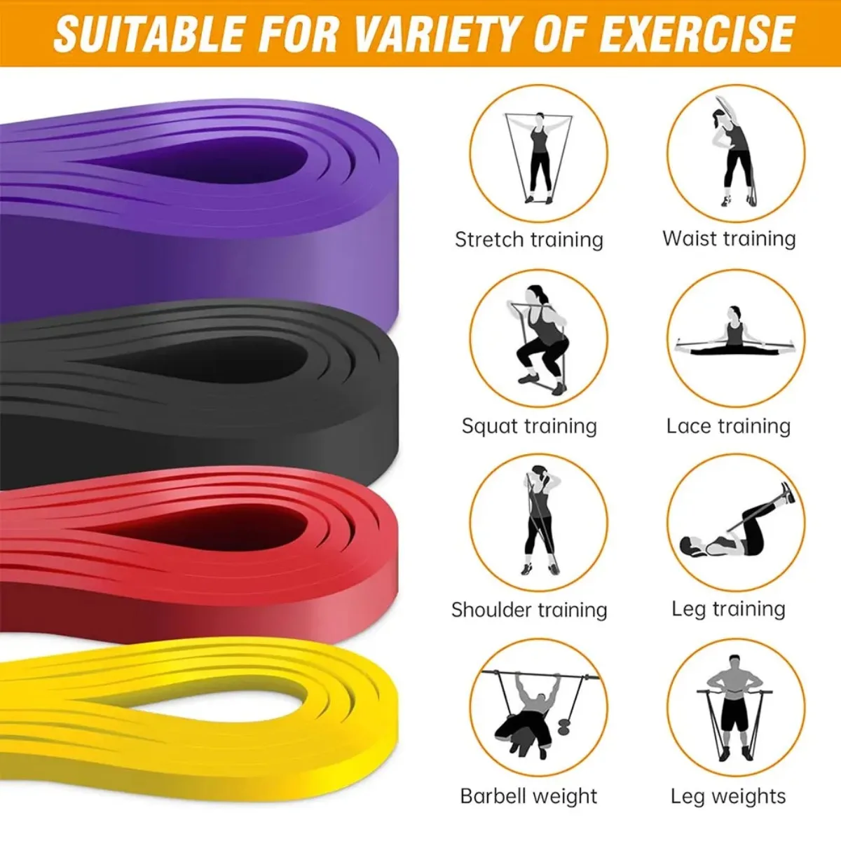 Resistance Bands Set Pull Straps Assistive Pull-Up Bands Exercise Straps Leg Exercise Bands for Gym Fitness Home Workout Equipme photo 3