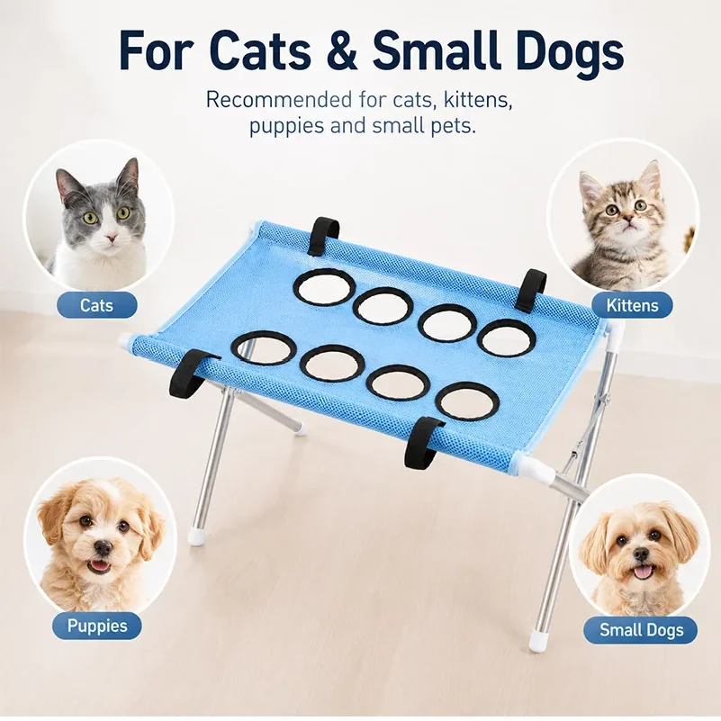 Portable Pet Grooming Bath Suspended Bed Frame With Brackets Breathable Washable Mesh Foldable Storage Pet Bath Drying Rack photo 2