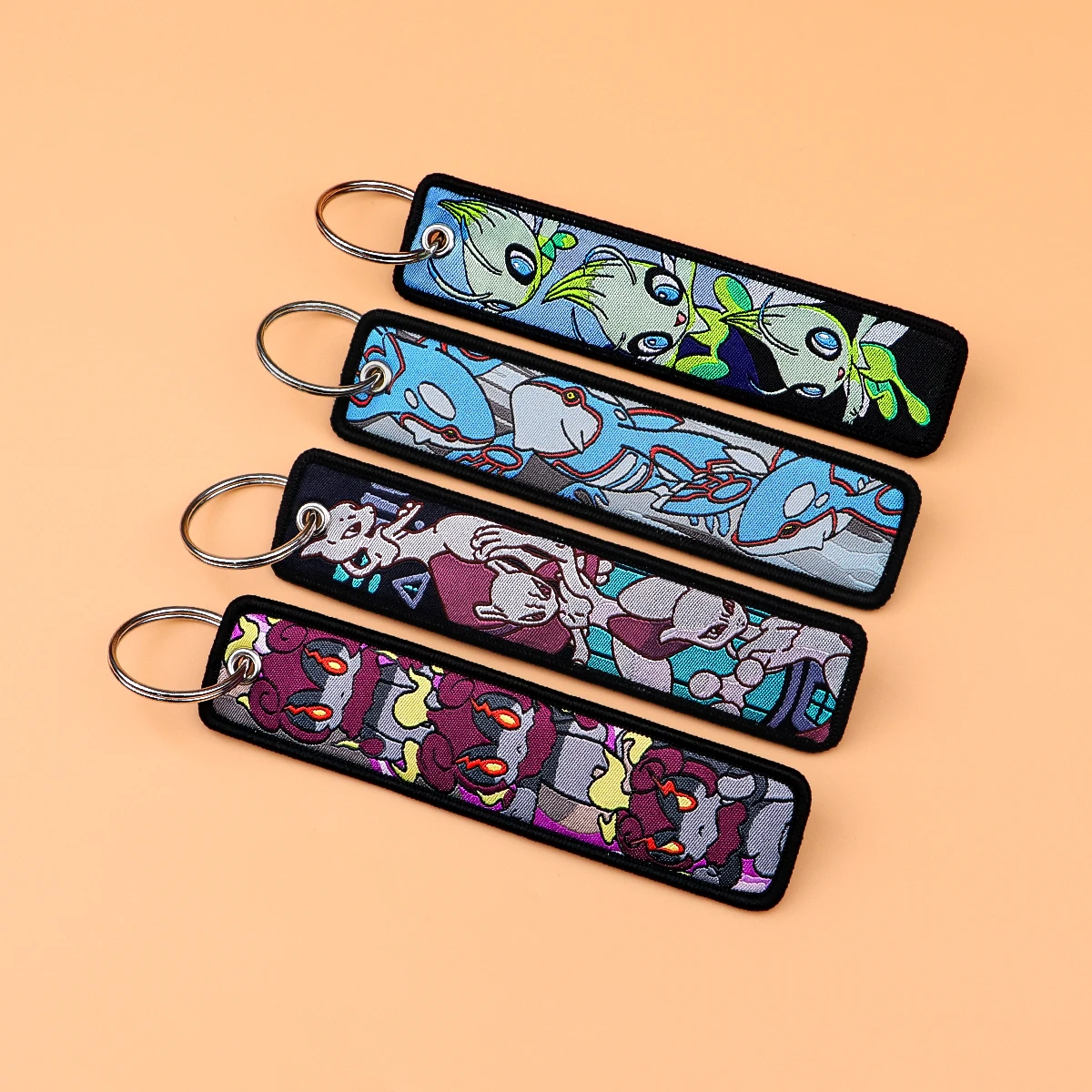 Japanese Anime Elf Monsters Keychain for Cars Backpack Key Holders Embroidery Keyrings Key Tag Jet Tag Accessories Gifts 1pcs photo 5