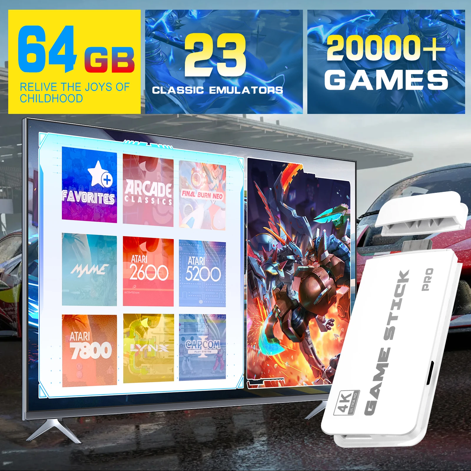 M15 4K TV Retro Handheld Game Console Stick 2.4G Dual Wireless Controller 20000+ Classical Games 23 Classic Emulaters photo 2