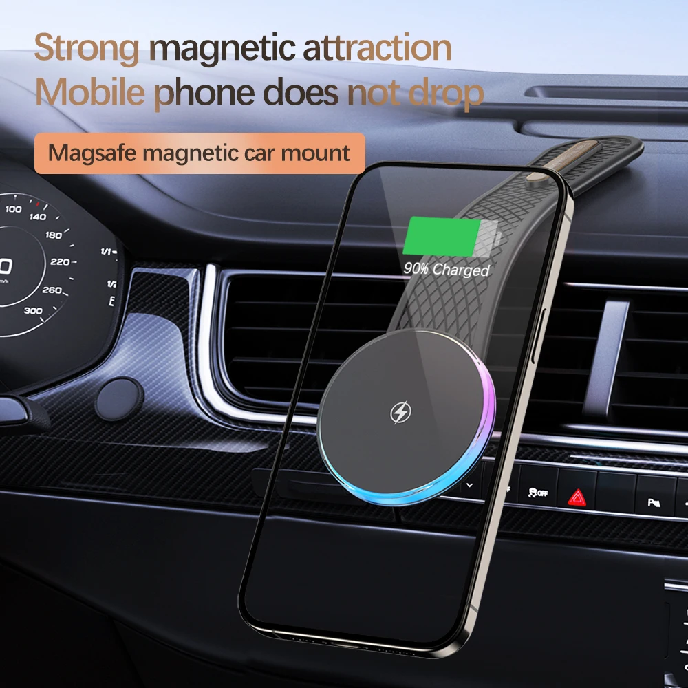 AIXXCO Car Phone Holder Magnetic Wireless Charger 15W Fast Charging Car Charger Holder For iPhone 16 15 14 13 Pro Max photo 2