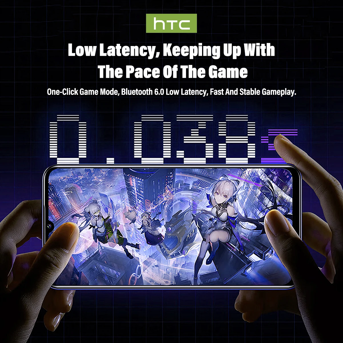 Wireless Headphones Bluetooth HTC NE70 Earphones Microphones Earbuds AI Translator 30Hours of Battery Life Full HD LCD Display photo 2