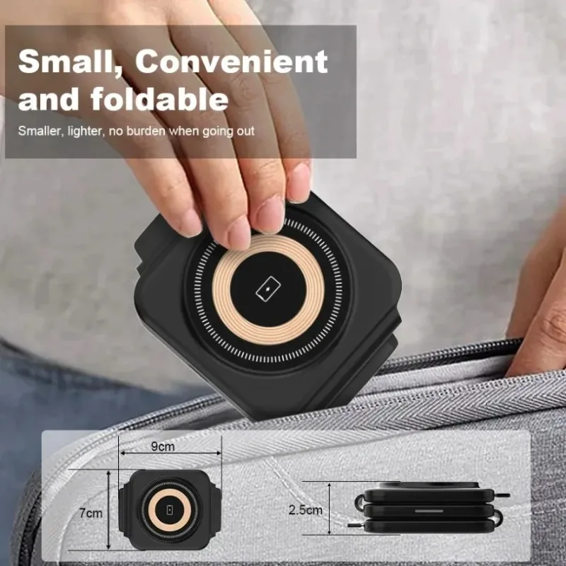 3-in-1 Folding Magnetic Wireless Charger Phone Stand Auto-alignment for iPhone 16 15 14 13 iWatch Airpods Fast Charging Station photo 5