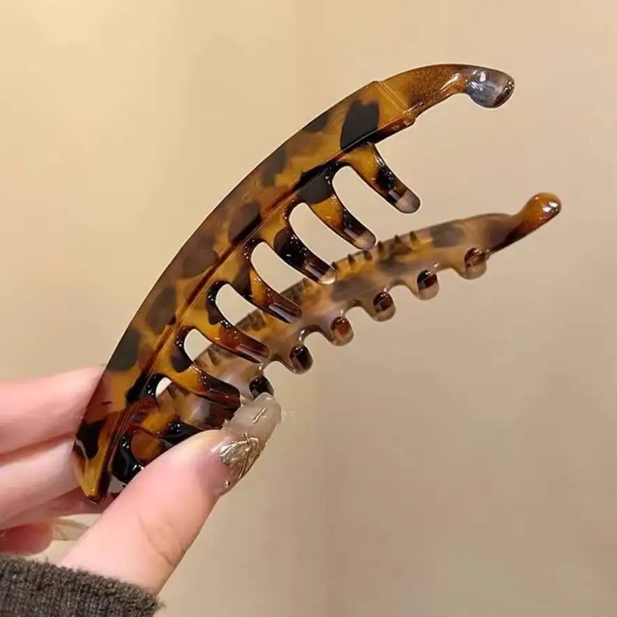 Tortoiseshell Banana Hair Clip Fish Shaped Hairpin For Women Hair Accessories Hairgrips Twist Clamp Ponytail Barrettes Headwear photo 4