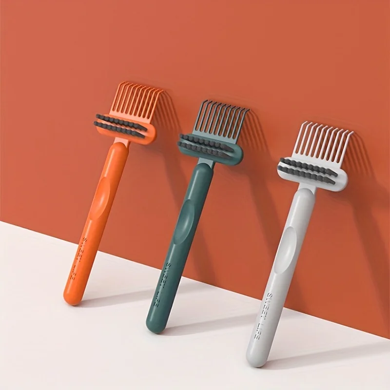 2In1 Comb Cleaning Brush Hairbrush Cleaner Rake Comb Embedded Tool Mini Hair Dirt Remover For Removing Hair Dust Home Salon Use photo 5