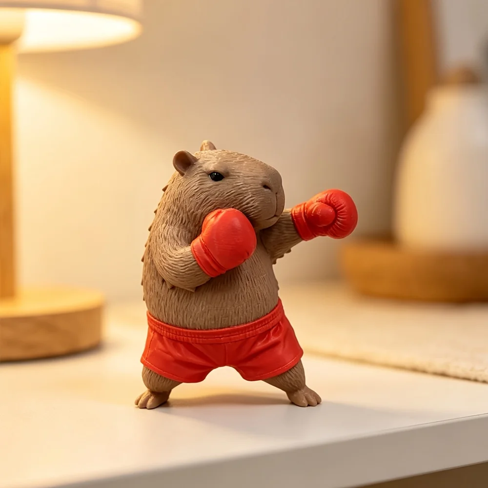 Cute Capybara Ornament, Desktop Office Decoration, Car Decor, Creative Animal Model, Collectible Figurines, Car Ornament photo 2