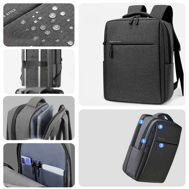 Laptop Backpack 17.3 inch Large Capacity Travelling Backpacks Waterproof Laptop Bag 15.6 17.3 Multi-pockets Men's Backpack photo 5