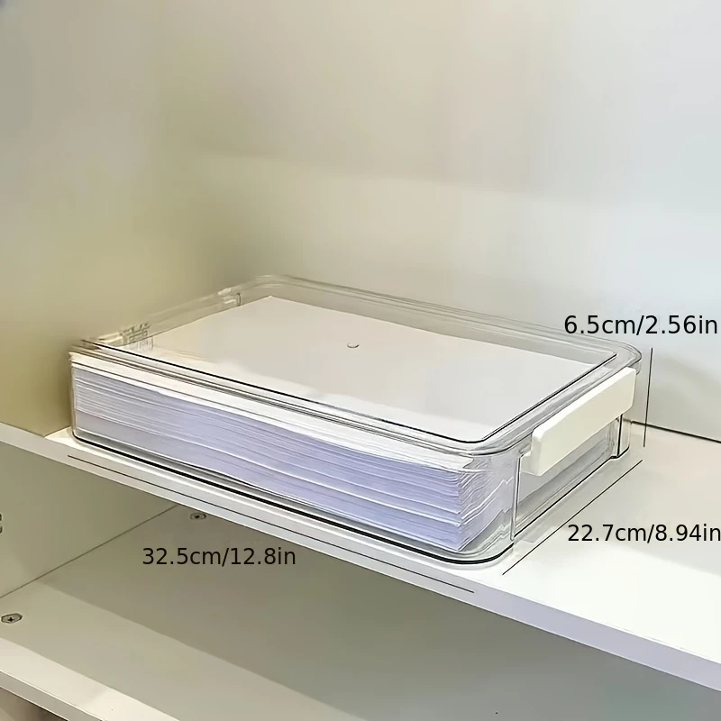 Acrylic Transparent Desktop Paper Storage Box A4 File Document Exam Paper Organizer Household Dust Proof Card Holder Case photo 3