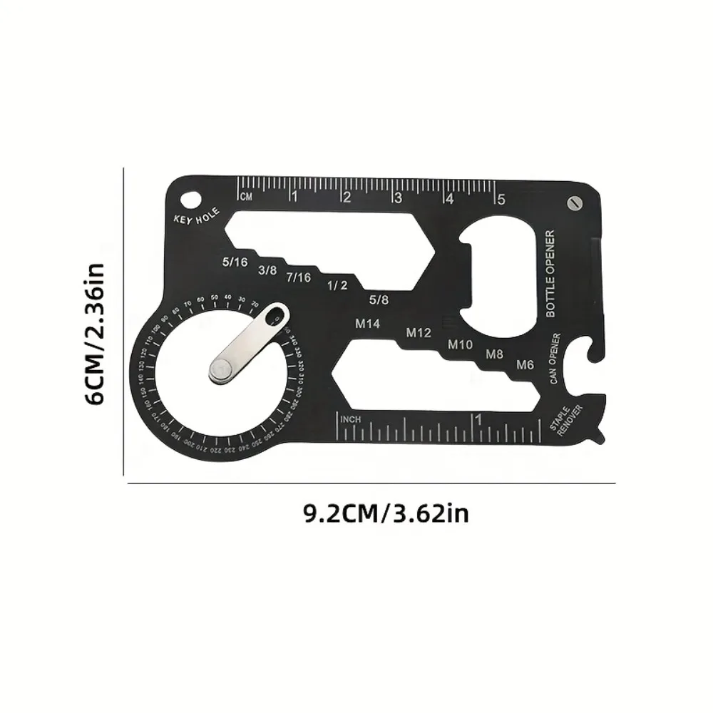 1PC Multifunctional Pocket Survival Tool- Heavy-Duty Ruler, Protractor,with Keychain Compatibility for Outdoor photo 2