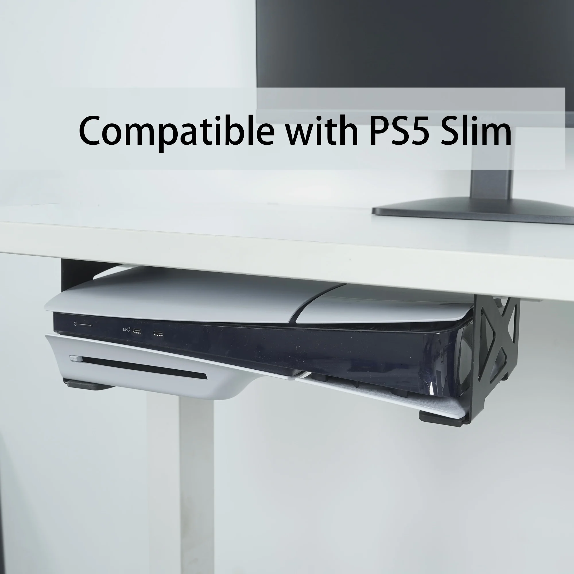 Monzlteck Under Desk Holder for PS5/PS5 Slim,Stealth Mount Compaitble with Playstation 5 Disc & Digital Edition Console photo 4