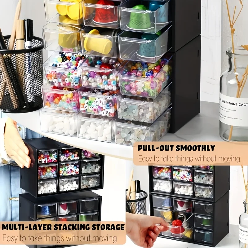 Dustproof Multi-Grid Desktop Drawer Organizer - Portable Storage Box for Jewelry, Cosmetics, Desk Drawer Organizer Box photo 3