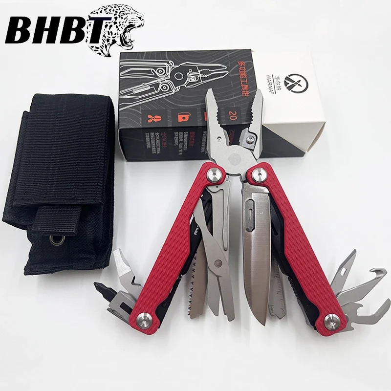 BHBT 20 in 1 Folding Multitool Pliers Multi-functional Tool Pliers Scissors Screwdriver EDC Outdoor Survival Eqiupment photo 6