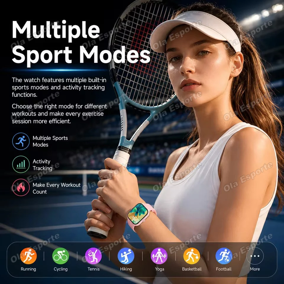 Men Women Smart Watch 2.01'' Waterproof Fitness Sport Watch Answer Call Sleep Sport Pedometer Information Alerts Smartwatch Ht30 photo 6