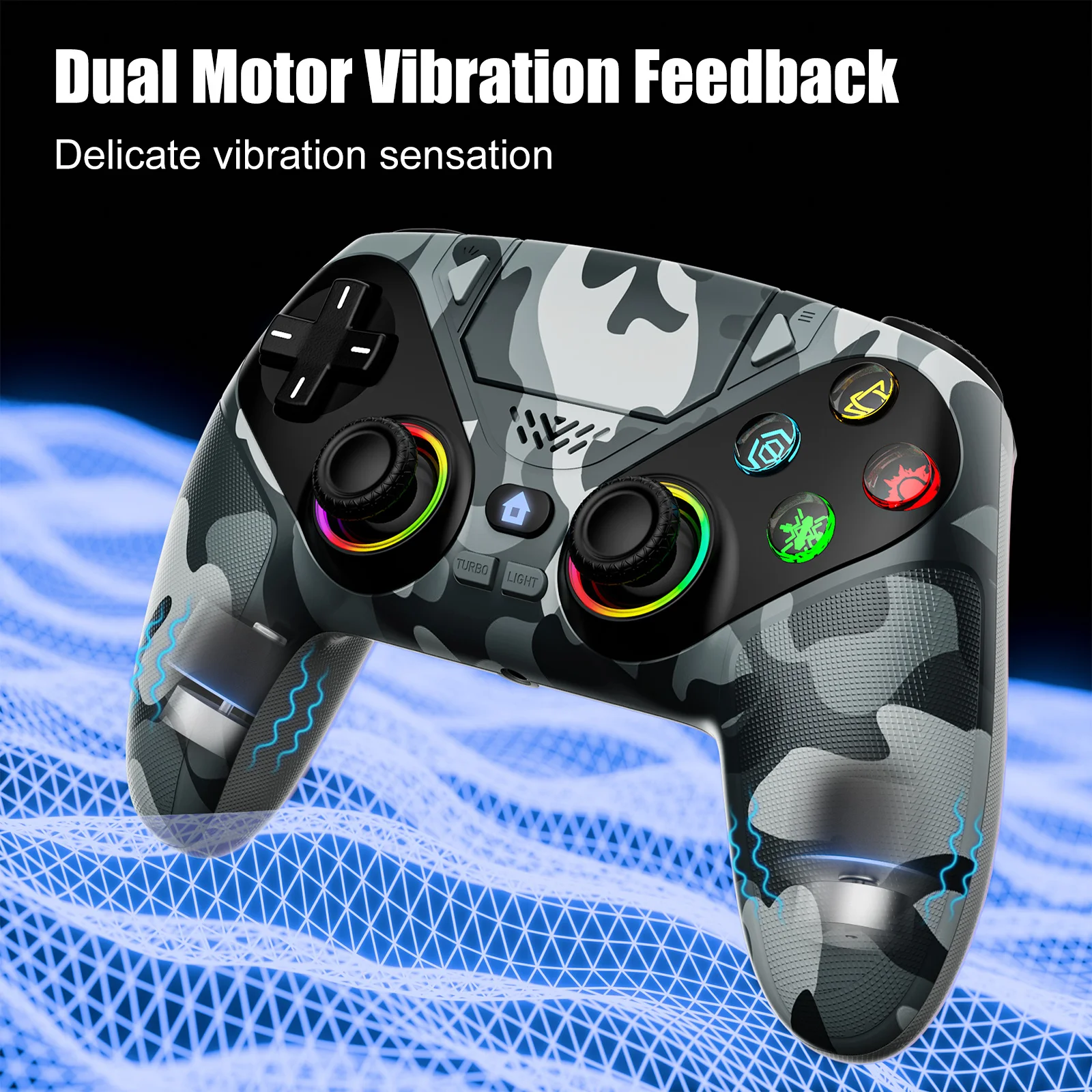 Controller For Playstation 5 PS5/PS5 Pro/Slim/PC Gamepads W/Hall Effect RGB Wireless Game Control Joystick Marco/Turbo Program photo 5