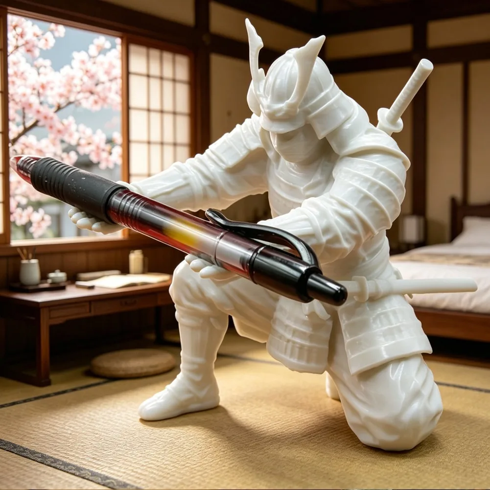 Creative Samurai Pen Holder Japanese Warrior Pencil Rack 3D Printed Stationery Organizer Stand Office Ornament Desk Decor Gift photo 2