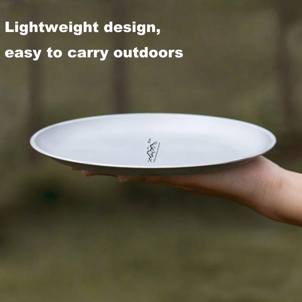 Camping Plate Lightweight Camping Plate For Barbecue Home Dinnerware Round Frosted Picnic Gear Reusable Tableware photo 3