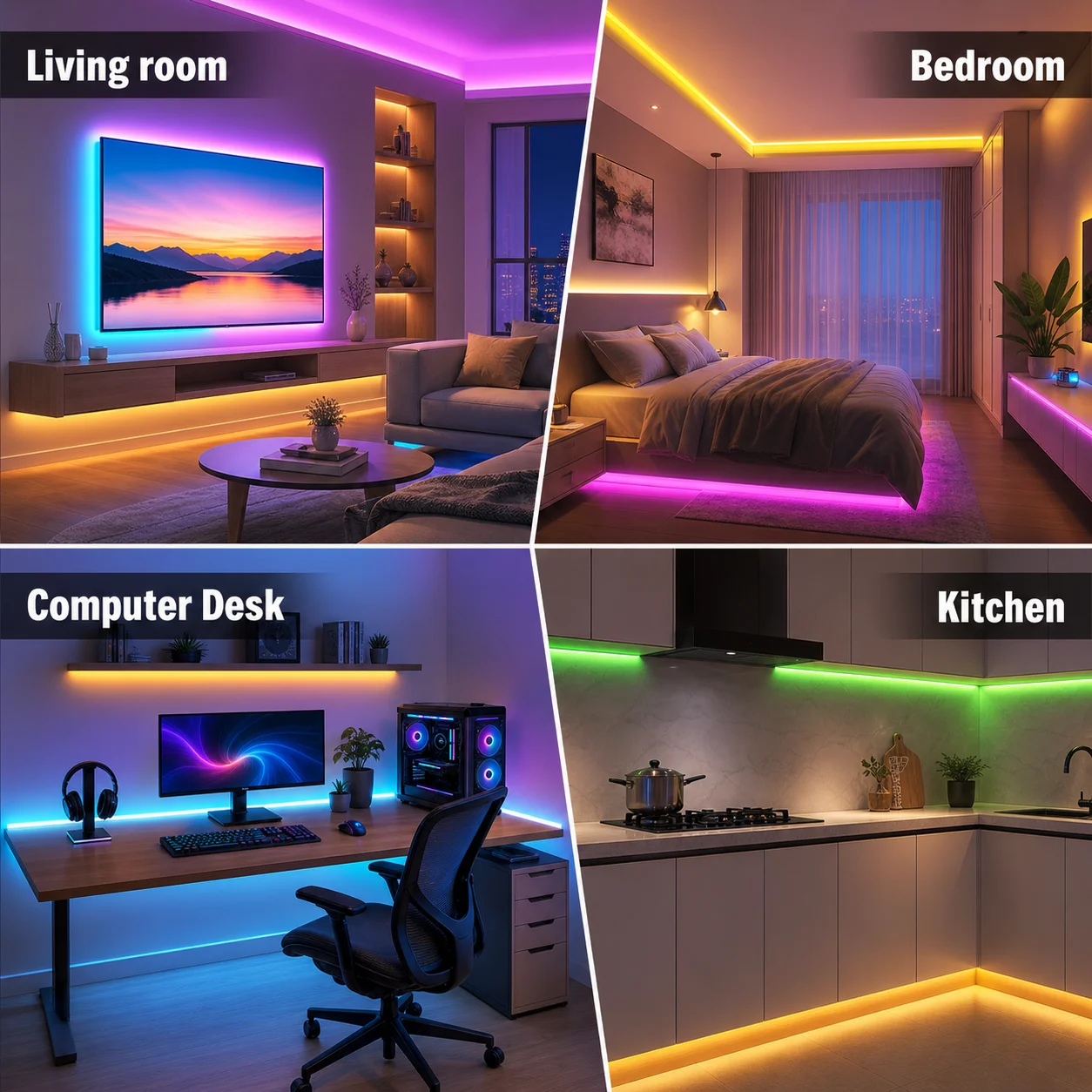 LTG-GEE Led Strip Lights with 44 Key Remote Control RGB Tape Led Wall Room for Home Bedroom Party Decor TV Backlight photo 6