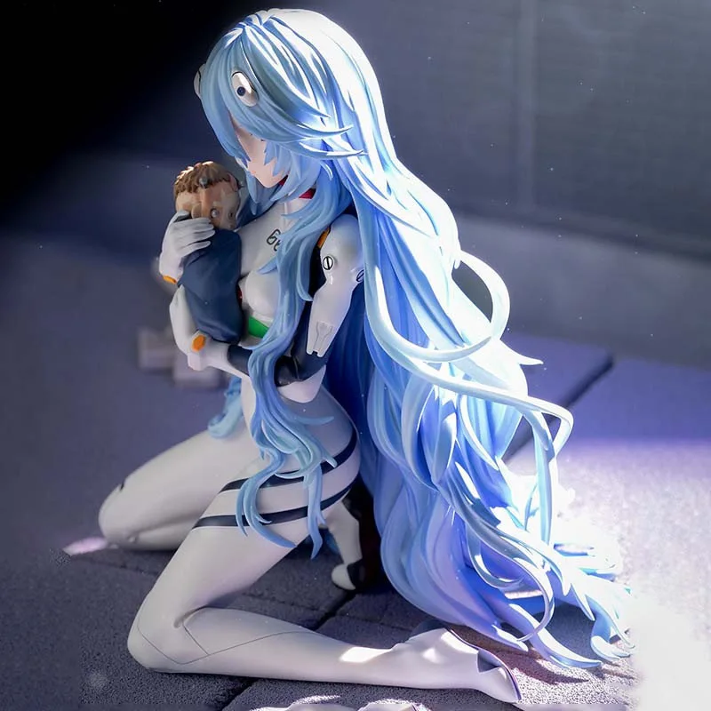 10cm Anime Figure Ayanami Rei Long Hair Kneeling Pose Action Figures PVC Model Collection Dolls Toy Gifts Ornament photo 3
