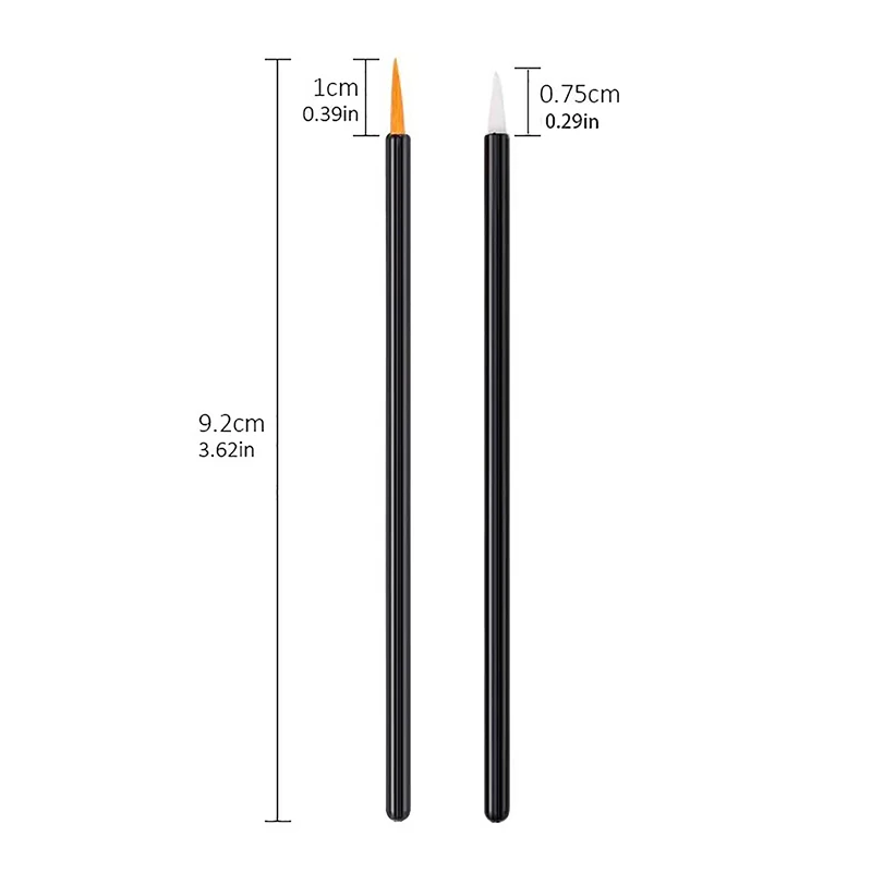 【B】50Pcs Disposable Eyeliner Brushes Fine Fiber Head Eyeliner Cream Applicator Eye Cosmetic Brush With Cap Makeup Beauty Tools photo 6