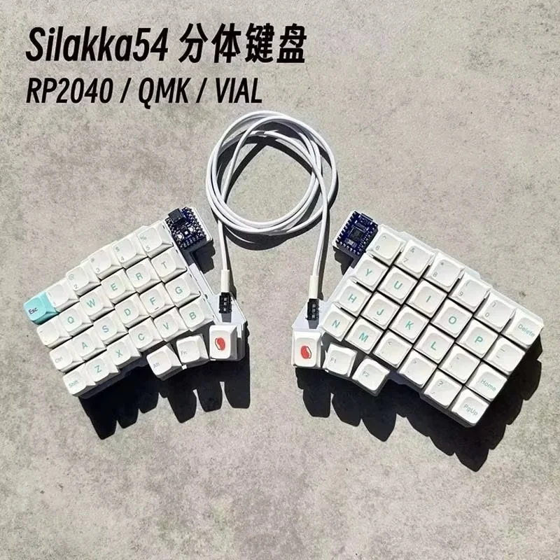 Silakka54 Ergonomic Split Mechanical Keyboard Hot Swappable QMK VIAL Programmable RP2040 Zero for PC Gaming Custom Keyboard Gift photo 2