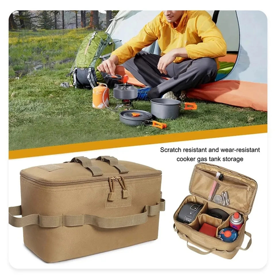 Outdoor Camping Gas Tank Storage Bag Large Capacity Ground Nail Tool Bag Gas Canister Picnic Cookware Utensils Kit Bag photo 6