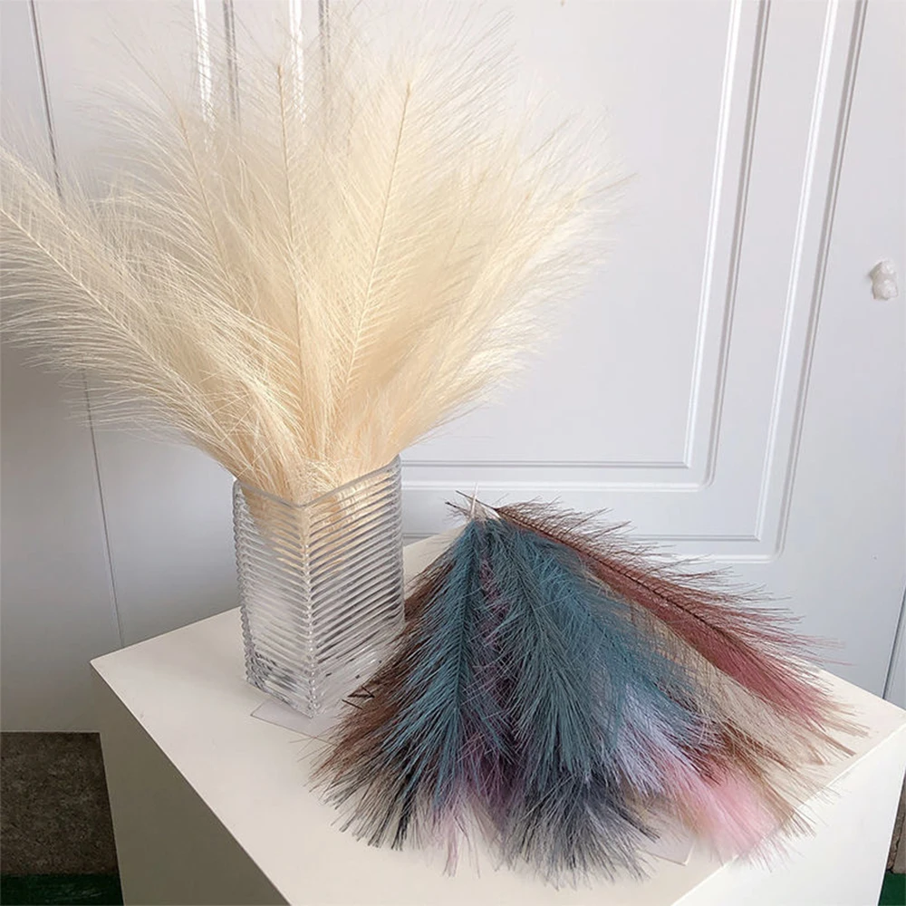 5/10/20PCS Fluffy Pampas Grass Boho Decor Artificial Flower Fake Plant Reed Simulated Party Wedding Home Decoration 42CM photo 5