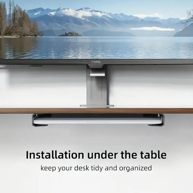 2Pcs Wall Under Desk Laptop Mount Durable Holder With Anti-Scratch Pads–Universal For Keyboards Tablets Under Desk Mount photo 2
