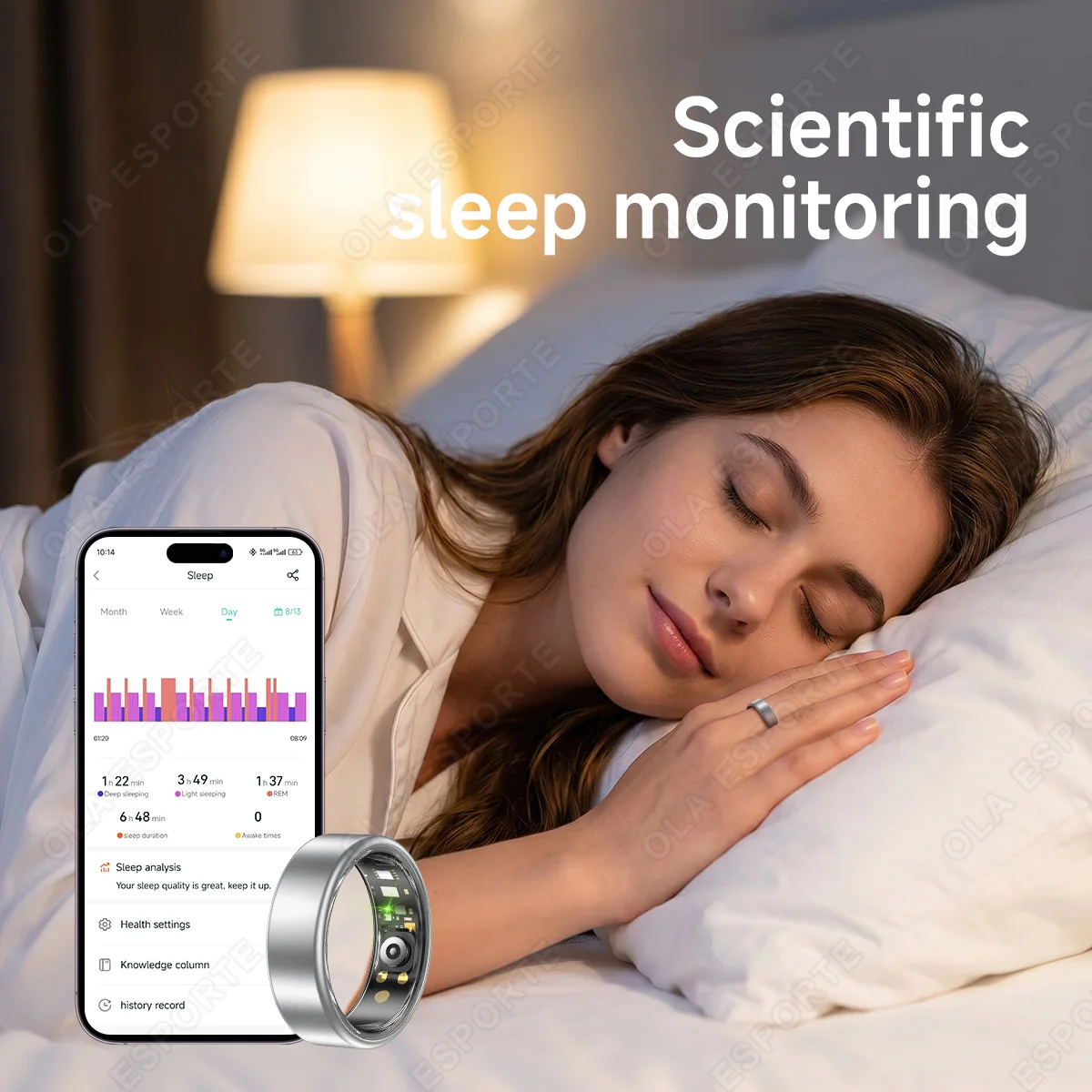 R10 Smart Ring with Charging Case Multi-color Ring Men Women Health Sleep Heart Rate Monitoring IP68 Waterproof Multi-sport Mode photo 6