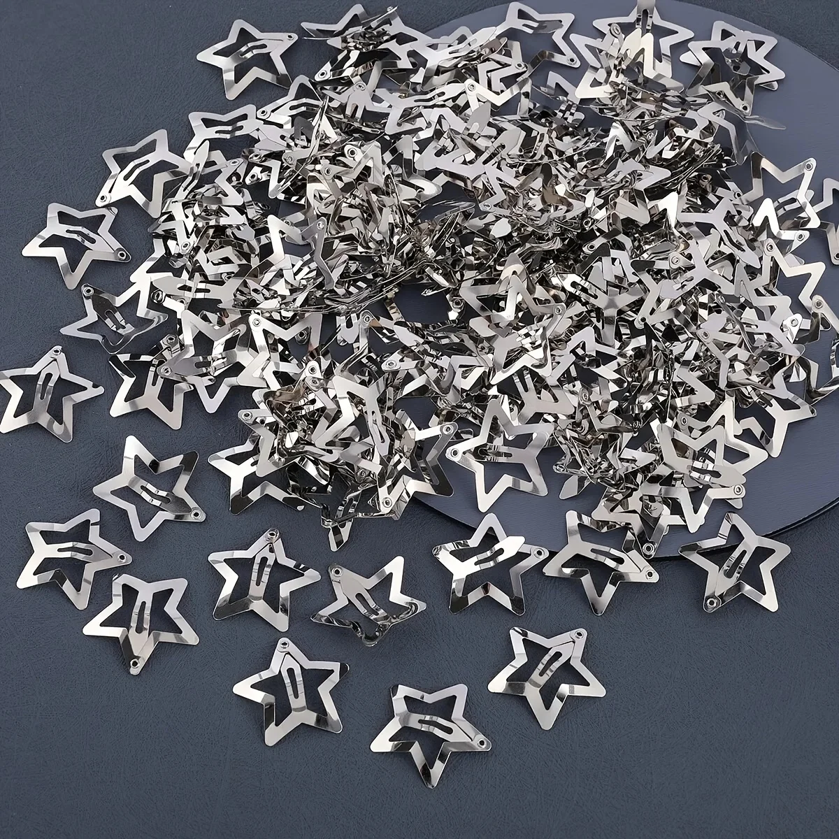 5/15/30/60/100/200pcs Y2K Silver Star Hair Clips for Girls Metal Snap Clip Hairpins Barrettes Hair Grip Jewel Hair Accessories photo 3