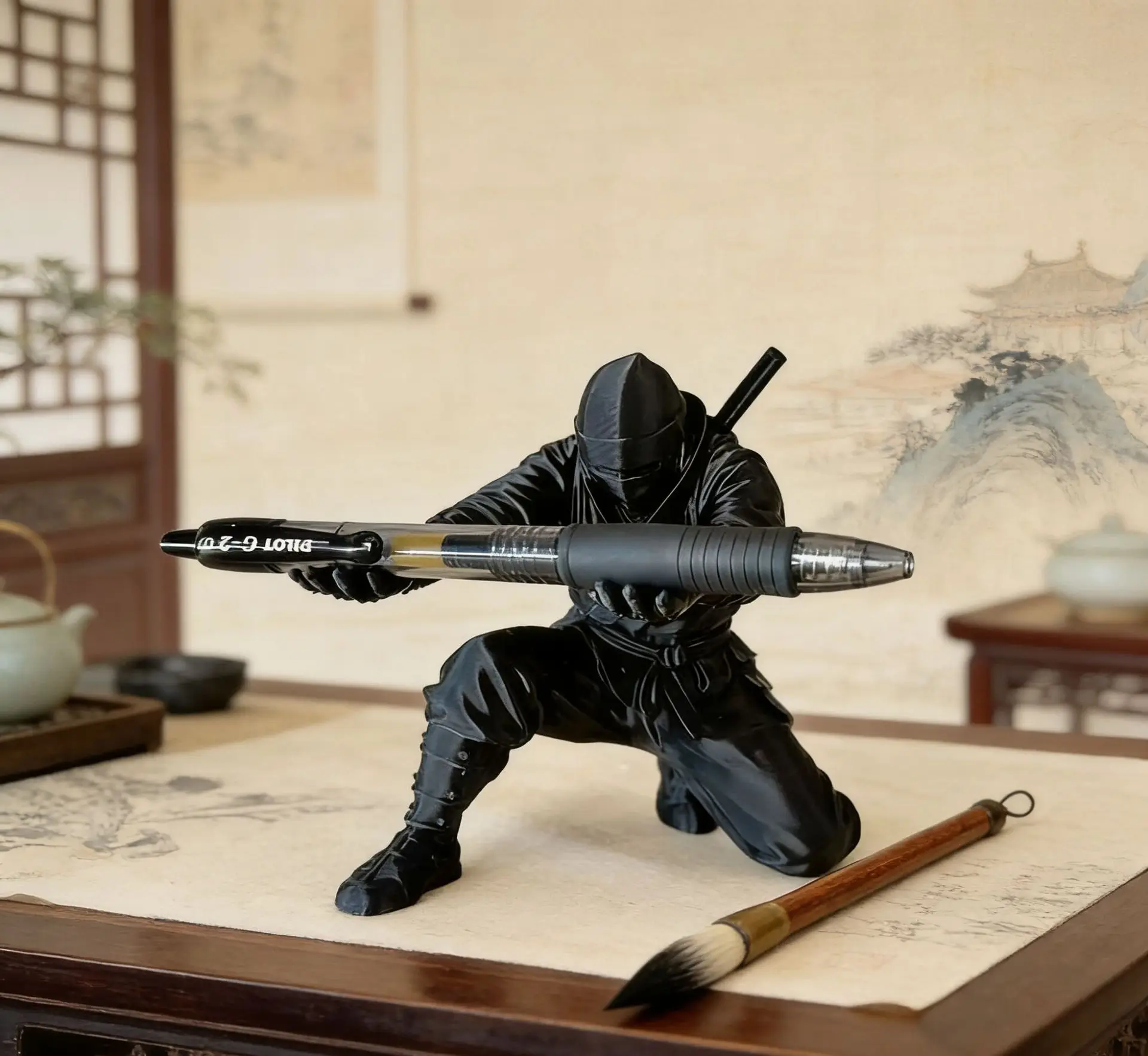 Ninja 3D Printed Desktop Organizer Pen Holder Multi-Functional Pen Stand Creative Gift Cultural and Creative Desktop Decoration photo 3