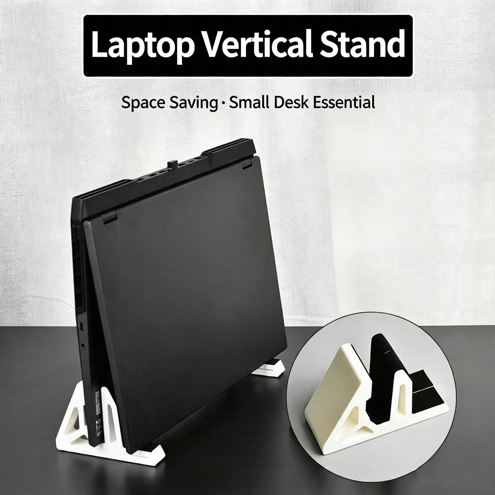 Laptop Vertical Stand Dual‑Use Desktop Holder With Anti‑Slip Strip For Laptop Tablet Phone Space‑Saving Upright Support Bracket photo 5