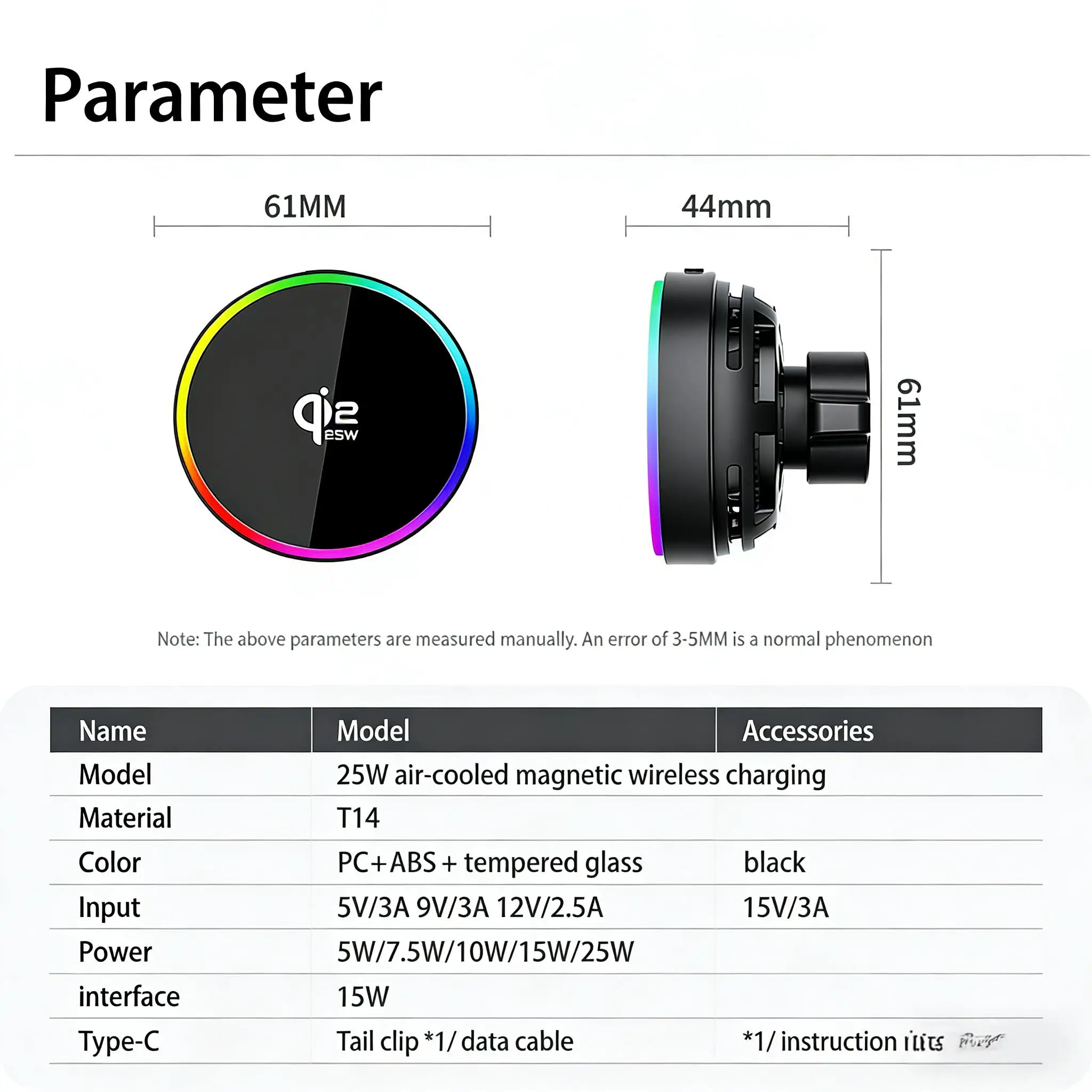 Qi2.2 25W Car Magnetic Wireless Charger Stand RGB Light Air-Cooling Phone Holder For Magsafe iPhone 17 Pro Max Samsung S26 Ultra photo 6