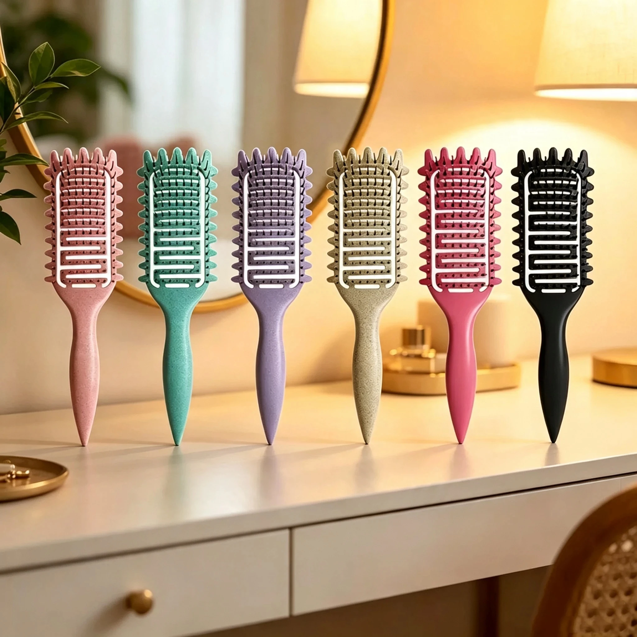 3 in 1 Curl Define Styling Brush Hollow Out Detangling Hair Brush Tangled Hair Comb Shaping Defining Curls Barber Styling Tools photo 6