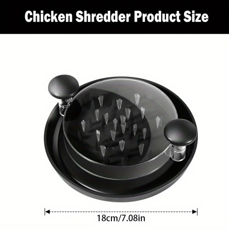 Upgraded Chicken Shredder with Transparent Cover: Large Anti-Slip Rotating Tool for Chopping Chicken, Beef, Cabbage,Vegetables photo 2