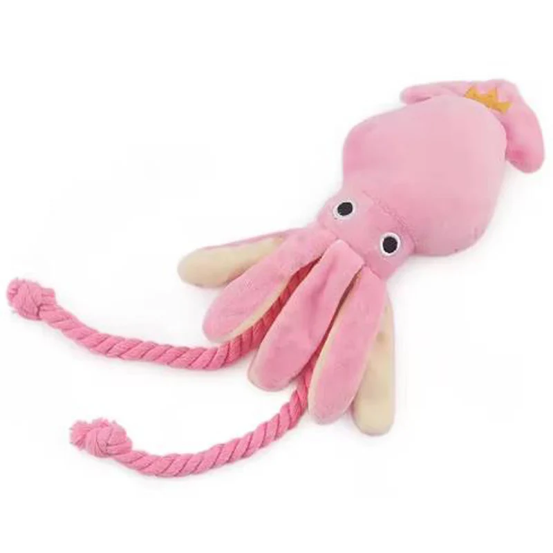 Dog toys; cat toys; sound-emitting cotton rope octopus; durable chew toys for cleaning teeth; interactive pet toys. photo 6