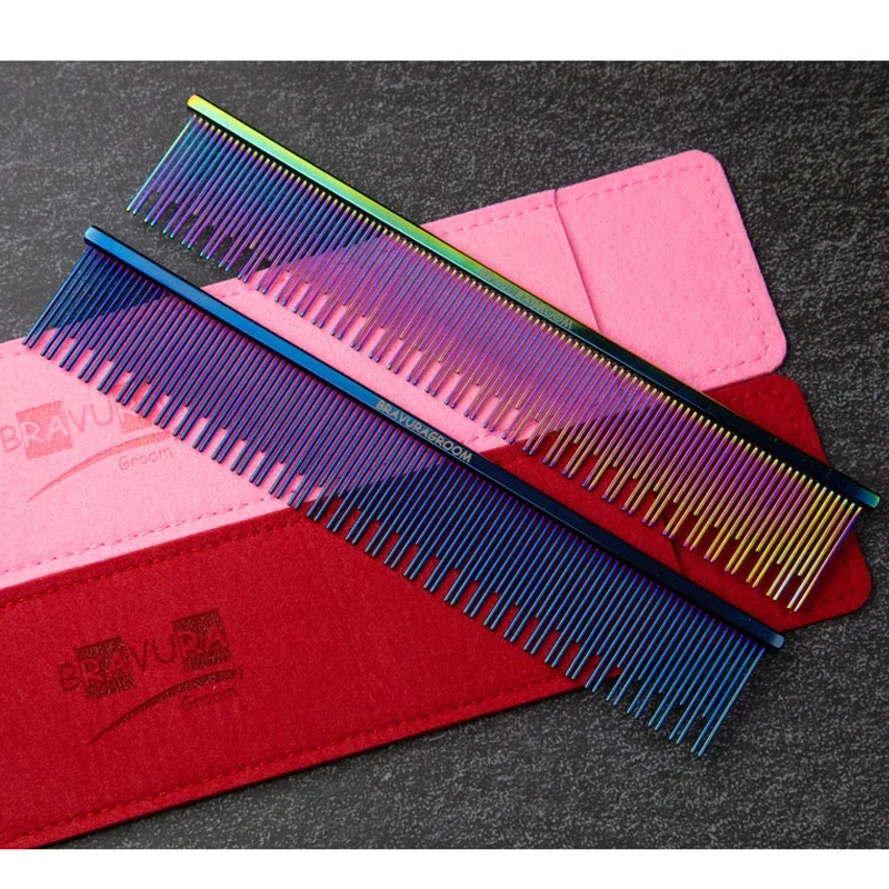 BAVURA Pet Grooming Comb Stainless Steel Aluminum Alloy Steel for Dogs And Cats Professional Quality for Easy Hair Care photo 5