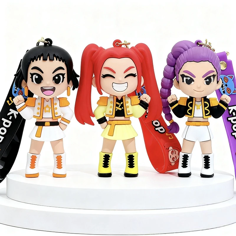 2026 K-pop Idol Group Keychain Rumi Mira Zoey Anime Figure Keyrings PVC Backpack Pendant Birthday Chiritmas Gift Party Favors 키링 photo 2