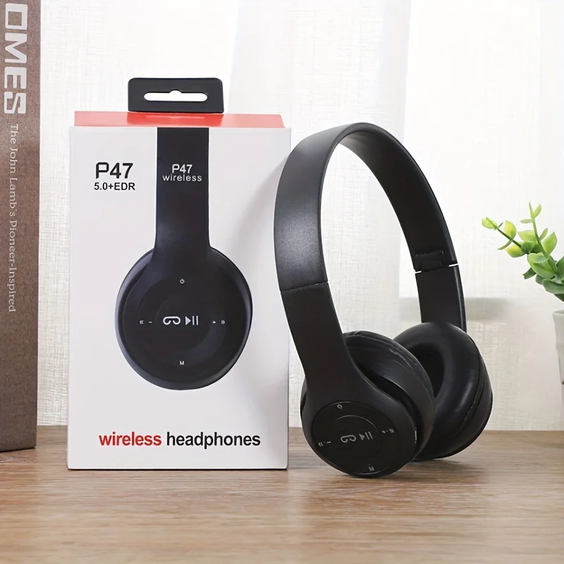 Stereo P47 Headset 5.0 Bluetooth Headset Folding Series Wireless Sports Game Headset for iPhone XiaoMi photo 2
