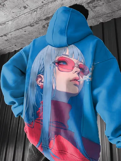 2025 Men's Hoodies Anime Character Tracksuit 3D Sexy Beauty Print Gothic Style Pullover Oversized Long Sleeve Hoodie Sweatshirts photo 3