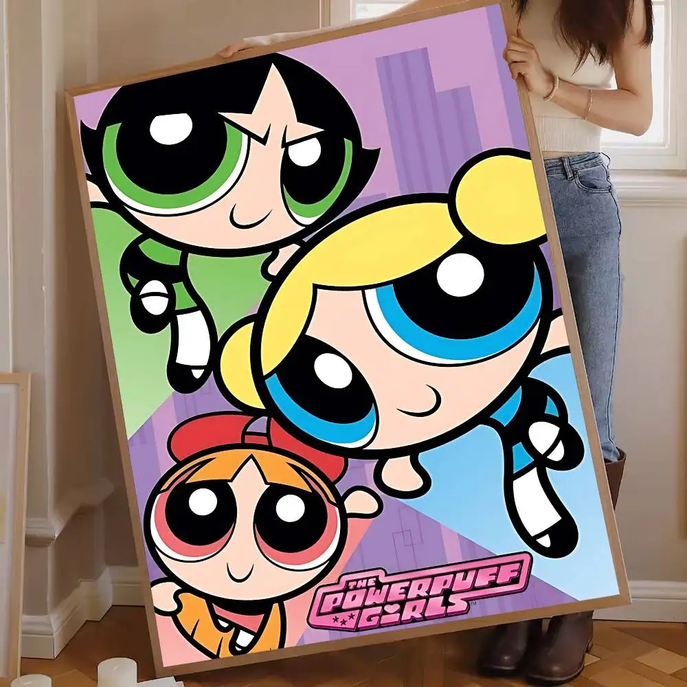 the Powerpuff Girls Anime Posters Sticky HD Quality Wall Art Retro Posters for Home Room Wall Decor photo 2