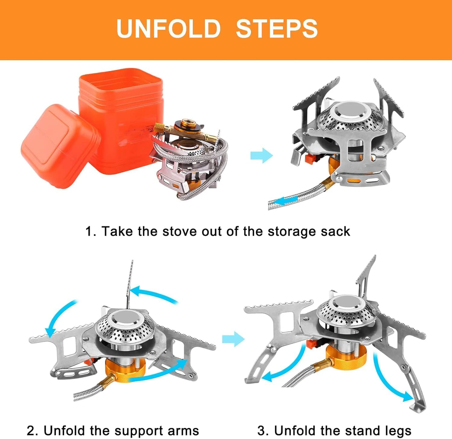 Foldable Camping Gas Stove 3500/5800W Big Power BBQ Picnic Burner Portable Outdoor Windproof Fishing Hiking Heating Stove photo 5