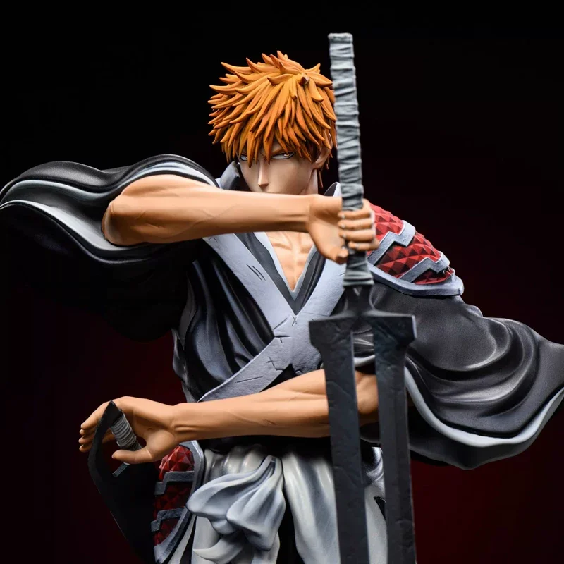 35cm Bleach Dual Blades Ichigo Kurosaki Figure Thousand-Year Blood War Anime Statue Desktop Ornament Collect Model Toy Boys Gift photo 2