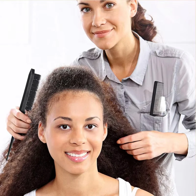 3-piece hair styling comb set with triple tear hair brush, mouse tail comb edge brush, salon hair styling tool, hair tail tool photo 3