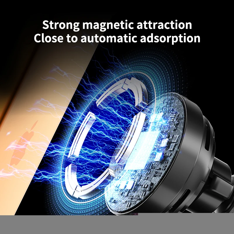Qi2.2 25W Car Magnetic Wireless Charger Stand RGB Light Air-Cooling Phone Holder For Magsafe iPhone 17 Pro Max Samsung S26 Ultra photo 4