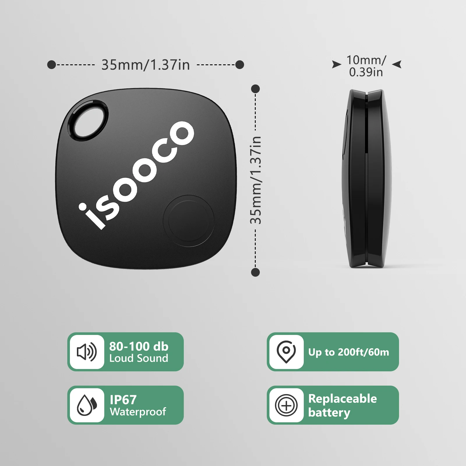 1/2/3/4pcs Isooco Mini Car Locator Anti-lost Wallet Keychain Smart Tag Bluetooth Tracker Key Item Finder Use Find My (IOS Only) photo 6