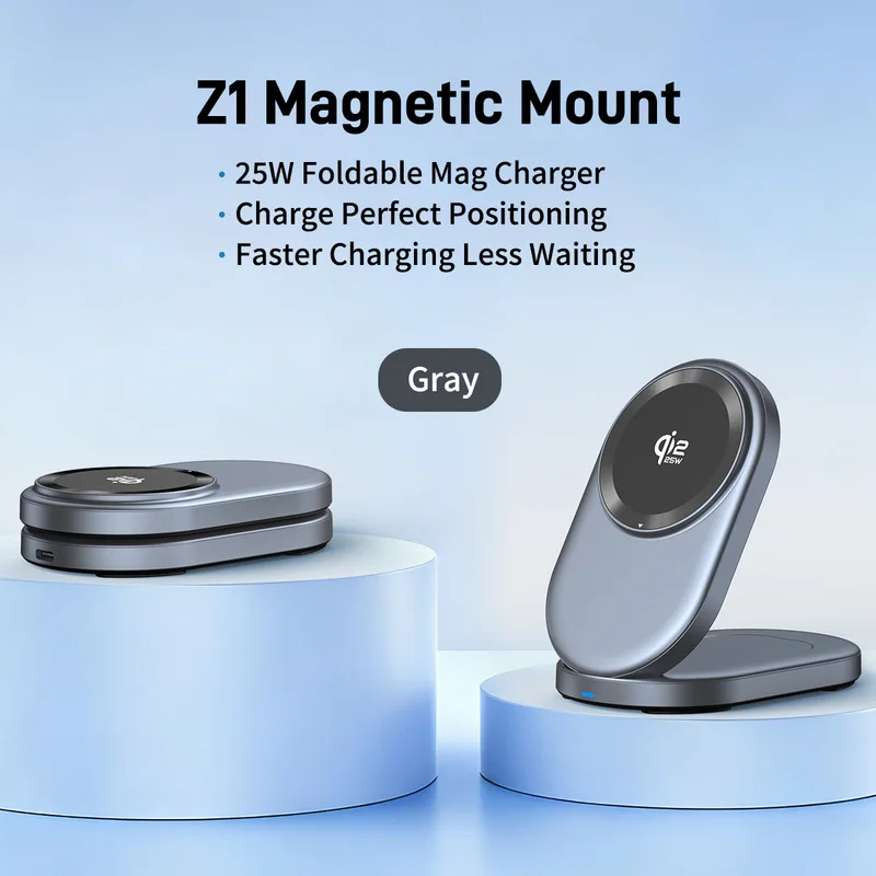 Ultra Foldable Storage Magnetic 25W Qi2.2 Wireless Charger Stand for iPhone 17/16/15/14 Vertical Super Fast Charging Desk Mounts photo 6