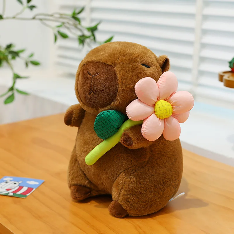 Cartoon Cute Capybara 23cm Plush Toy Stuffed Animals Capibara Soft Doll Kids Toys Birthday Christmas Gift for Kids Boys Girls photo 2