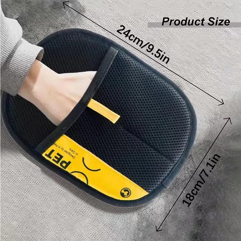 Pet Cats Hair Remover Gloves Electrostatic For Dogs Reusable Washable Grooming Glove With 2-In-1 Lint Roller Brush photo 5