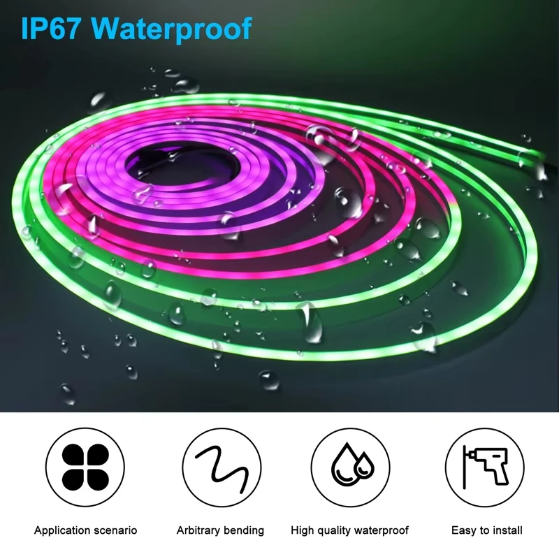 RGB Flexible LED Strip Lights USB Neon Rope Lights Remote App Control Music Sync Color Change Gaming Room Party Decor DIY Design photo 3