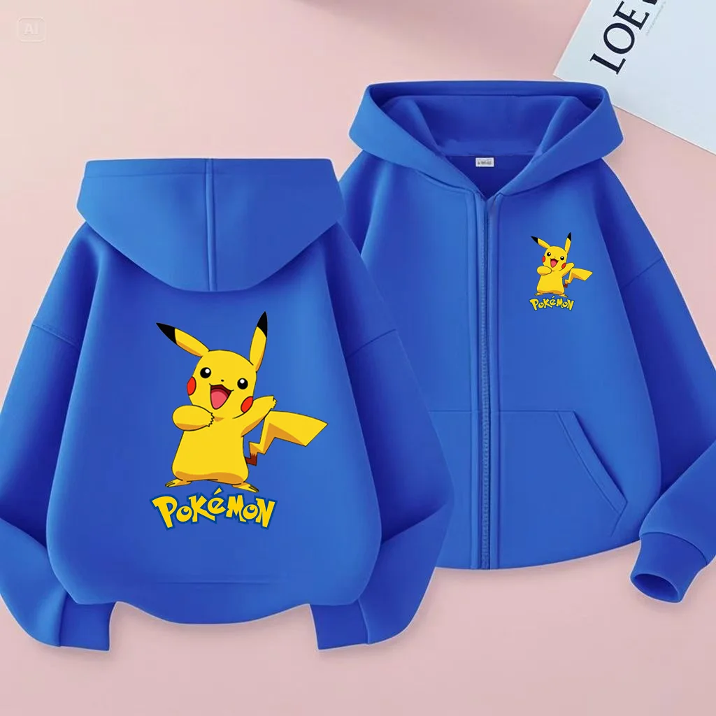 Children's Zipper Style Anime Movie Electric Mouse Print Sweatshirt Coat Boys Girls3-12Yrs Hoodie Sports Casual Cardigan Clothes photo 3